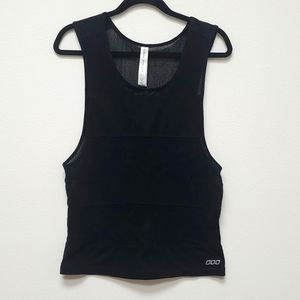 Lorna Jane Black Sleeveless Mesh Tank Top Muscle Shirt Athletic